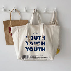 Large Capacity Letter Printed Women's Canvas Bag