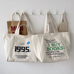 Large Capacity Letter Printed Women's Canvas Bag