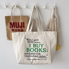 Large Capacity Letter Printed Women's Canvas Bag