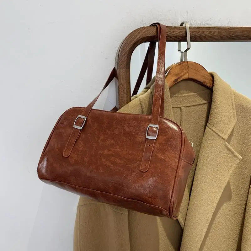 Large Capacity Travel Bags Luggage PU Leather Bag Retro Shoulder Bags