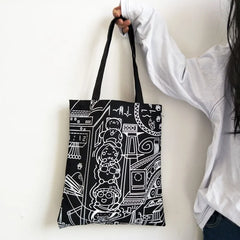 College Style Canvas Bag Large Student School Shopping Bag
