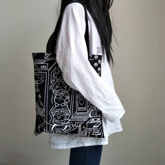 College Style Canvas Bag Large Student School Shopping Bag