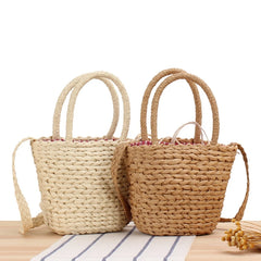 Straw Bag Seaside Holiday Beach Bag Small Fresh Shoulder Woven Bag