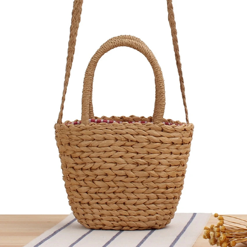 Straw Bag Seaside Holiday Beach Bag Small Fresh Shoulder Woven Bag