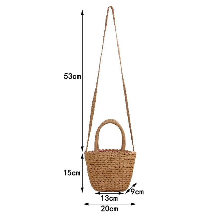Straw Bag Seaside Holiday Beach Bag Small Fresh Shoulder Woven Bag