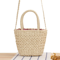 Straw Bag Seaside Holiday Beach Bag Small Fresh Shoulder Woven Bag