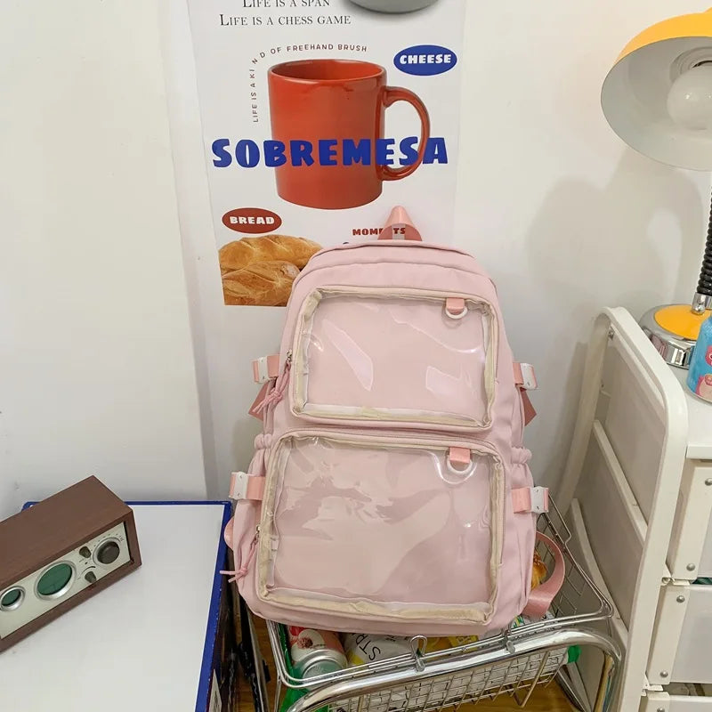 Women's Transparent Backpack Light Middle School Student Backpack