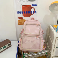 Women's Transparent Backpack Light Middle School Student Backpack