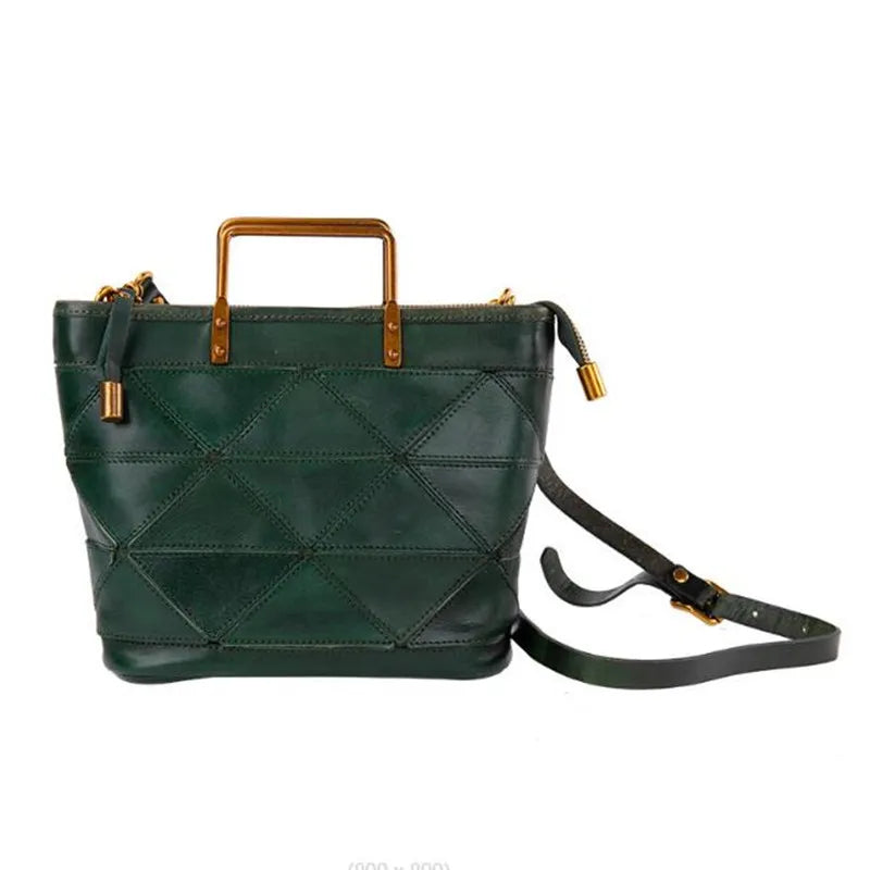 Casual Leather Messenger Handbag for Women
