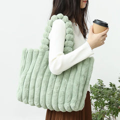 Casual Retro Underarm Bag Large Capacity Handbag Fur Shoulder Bag