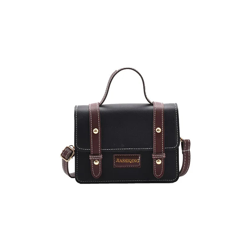 Women's Leather Shoulder Bag - Personalized Portable Square Bag