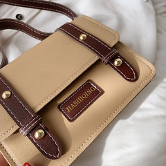 Women's Leather Shoulder Bag - Personalized Portable Square Bag