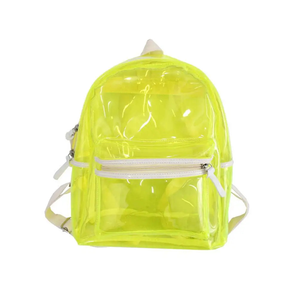LED Lights Unisex Backpack Transparent Clear Bagpack School Bag