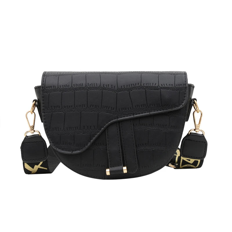 Ladies Broadband Retro Saddle Bag Small Girl Shoulder Bag