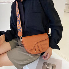 Ladies Broadband Retro Saddle Bag Small Girl Shoulder Bag