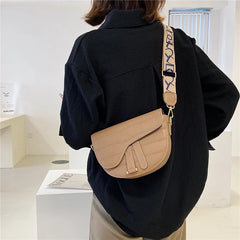 Ladies Broadband Retro Saddle Bag Small Girl Shoulder Bag