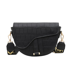 Ladies Broadband Retro Saddle Bag Small Girl Shoulder Bag