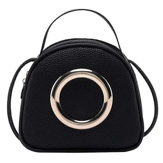 Women's Shell PU Leather Messenger Bag Small Handbag Zipper Wild Bag