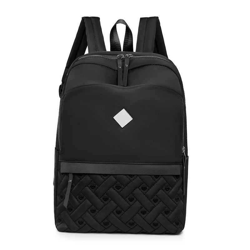 Women's Backpack Oxford Cloth School Bag Large Capacity Double Zipper Travel Sho