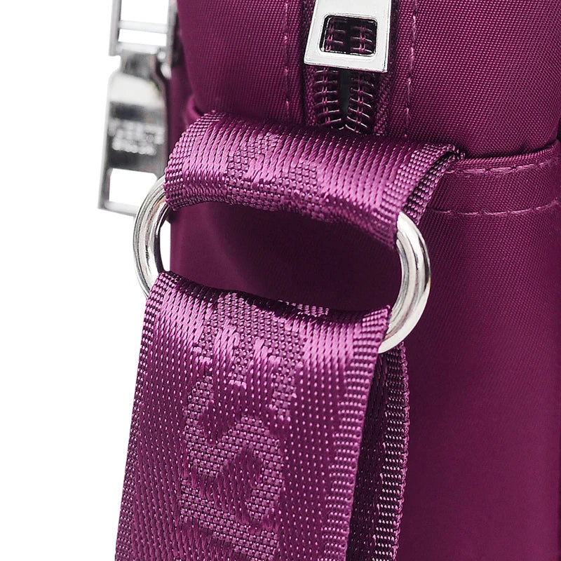 Waterproof Nylon Shoulder Bag for Women Zipper Purses Crossbody Bag