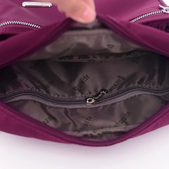 Waterproof Nylon Shoulder Bag for Women Zipper Purses Crossbody Bag