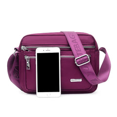 Waterproof Nylon Shoulder Bag for Women Zipper Purses Crossbody Bag