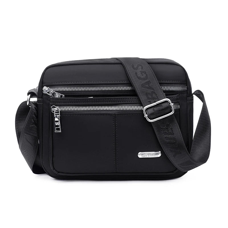 Waterproof Nylon Shoulder Bag for Women Zipper Purses Crossbody Bag