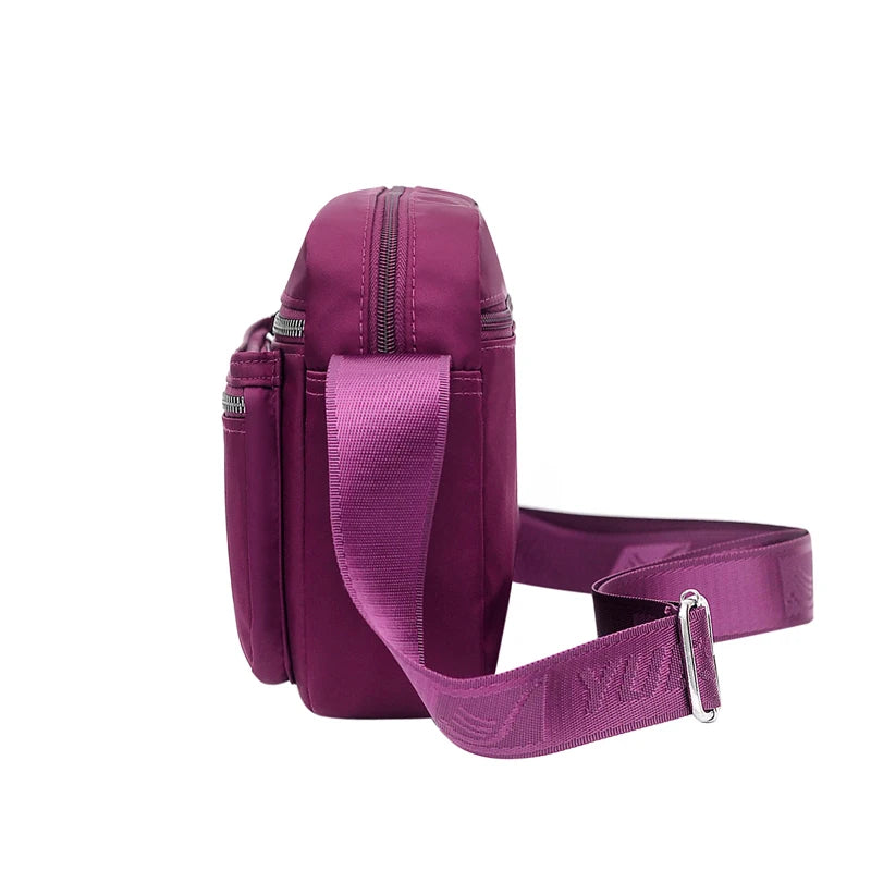 Waterproof Nylon Shoulder Bag for Women Zipper Purses Crossbody Bag