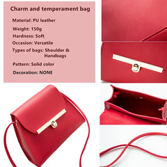 PU Leather Small Square Bag Women's Shoulder Diagonal Handbag