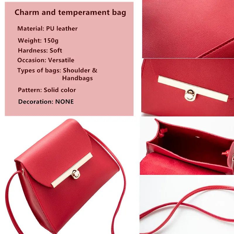 Women's Small Square Bag PU Leather Handbag