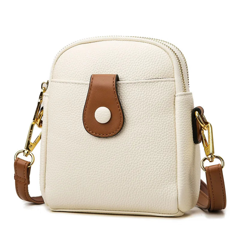 Ladies Lychee Pattern One Shoulder Messenger Bag Small Square Bag