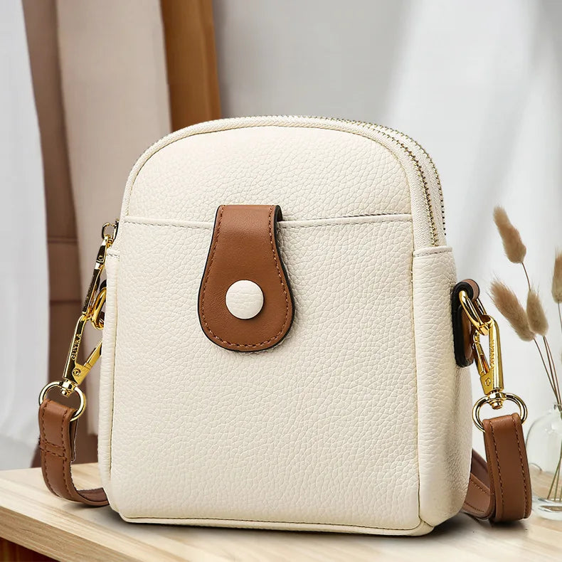 Ladies Lychee Pattern One Shoulder Messenger Bag Small Square Bag