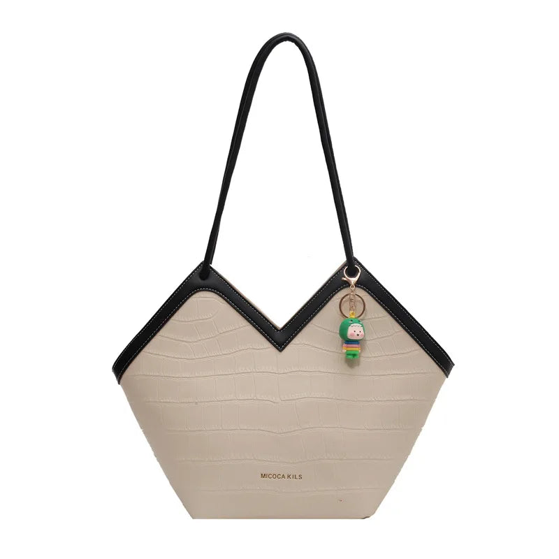 Women's PU Large Capacity Tote Bag - Shoulder Messenger Handbag