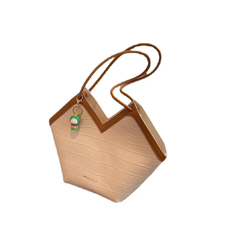 Women's PU Large Capacity Tote Bag - Shoulder Messenger Handbag