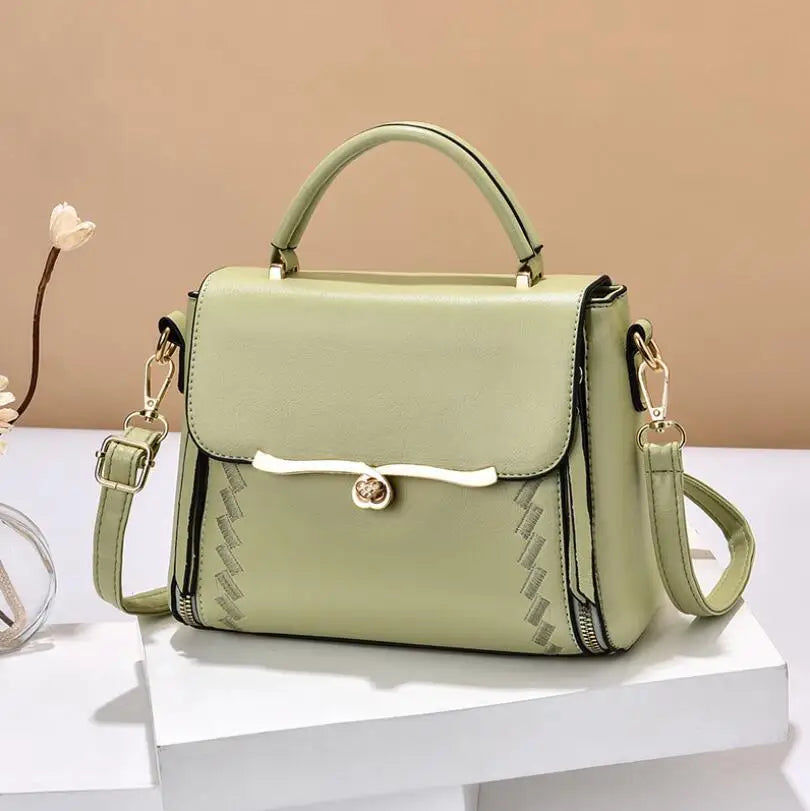Small Square Shoulder Bag Lock Messenger Bag Women's Handbag