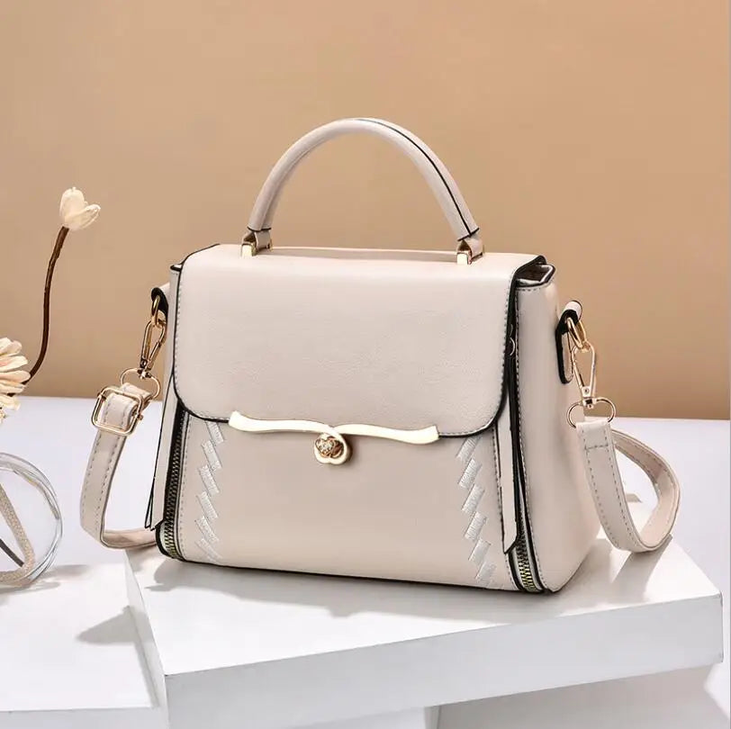 Small Square Shoulder Bag Lock Messenger Bag Women's Handbag