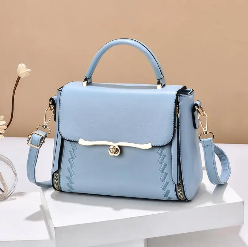 Small Square Shoulder Bag Lock Messenger Bag Women's Handbag
