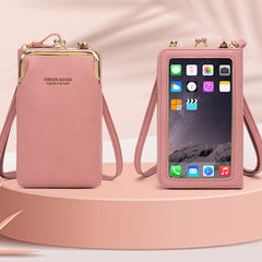 Women's Touch Screen Shoulder Bag with Messenger Purse Women's Leather Bag