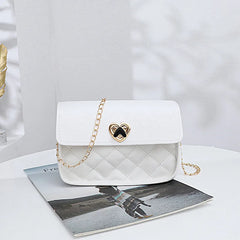 Heart-shaped Rhombic Pattern Crossbody Bag
