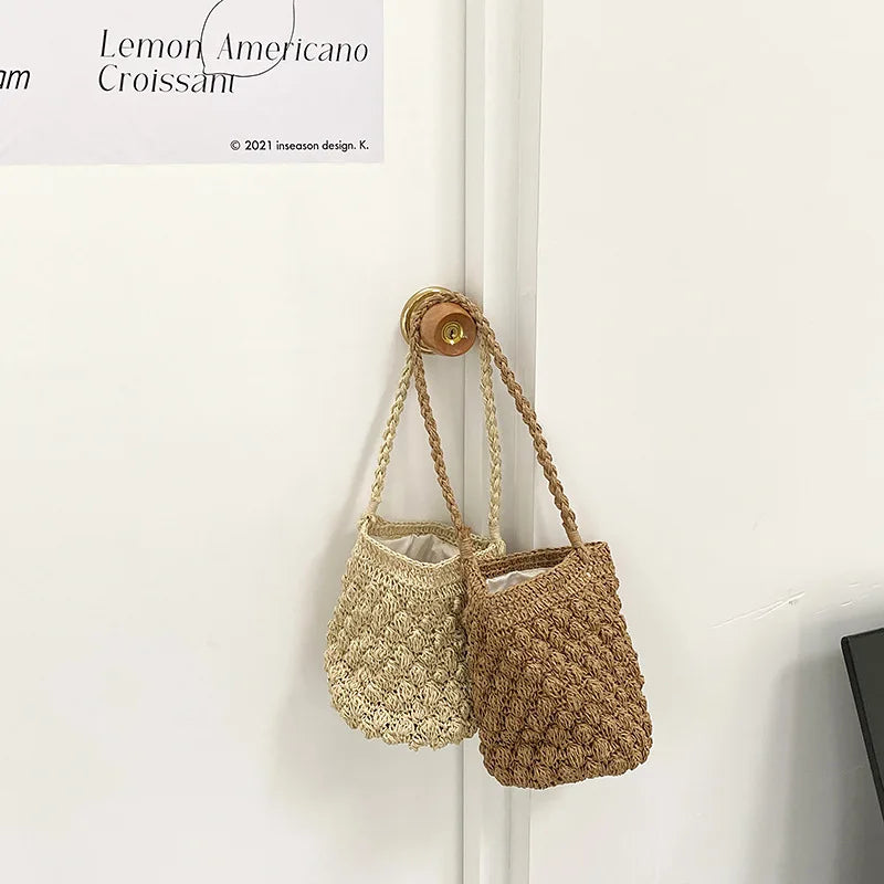 Large Capacity Hollow Out One Shoulder Tote Bucket Bag