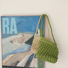 Large Capacity Hollow Out One Shoulder Tote Bucket Bag