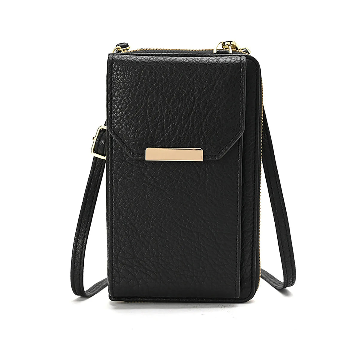 Large Capacity PU Mobile Phone Bag Ladies Handbag Single Zipper Vertical Crossbo