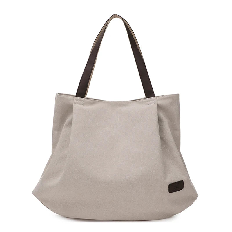Large Capacity Women Shoulder Bags Canvas School Book Bags For Teenage Girls