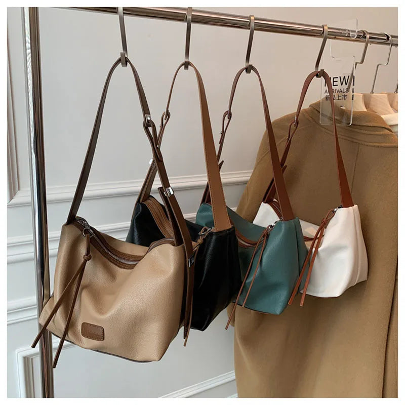 Large-capacity Shoulder Bags Solid Underarm Handbags Retro Bags