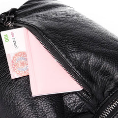 Leather Backpack Mochila Women Big Zipper Backpack Student Bag