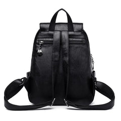 Soft Leather Women Backpack Ladies Large Capacity All-Match Backpack
