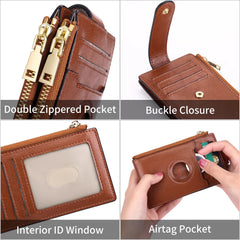Leather Women's Clip AirTag Tracker Multifunctional