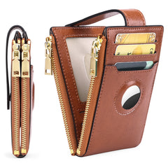 Leather Women's Clip AirTag Tracker Multifunctional