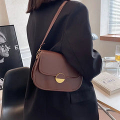 Leisure Texture Shoulder Bag Lady Handbag Tote Solid