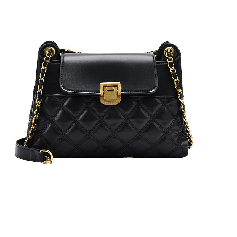 Lingge Embroidery Handbag Women's Shoulder Messenger Bag
